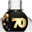 dekoracja na urodziny zawieszki na alokohol liczba 70 czarno zlota glamour 10 szt