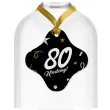 dekoracja na urodziny zawieszki na alokohol liczba 80 czarno zlota glamour 10 szt