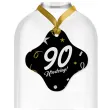 dekoracja na urodziny zawieszki na alokohol liczba 90 czarno zlota glamour 10 szt