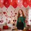 dekoracja na walentynki wesele swiderki wiszace serca czerwony metalik partydeco 5 szt