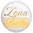 dekoracja na wesele prezent na slub balon foliowy zona imie personalizacja bialy zloty 18