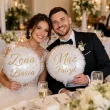dekoracja na wesele prezent na slub balon foliowy zona imie personalizacja bialy zloty 18