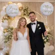 dekoracja na wesele prezent na slub balon foliowy zona imie personalizacja bialy zloty 18