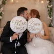 dekoracja na wesele prezent na slub balon foliowy zona imie personalizacja bialy zloty 18