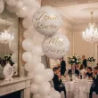 dekoracja na wesele prezent na slub balon foliowy zona imie personalizacja bialy zloty 18