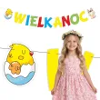 dekoracja na wielkanoc zajaca girlana papierowa baner wielkanocna radosc kurczak 2 m