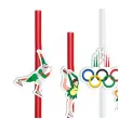 dekoracja na zimowe igrzyska olimpijskie slomki papierowe wlochy 2026 6 szt