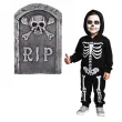 dekoracja nagrobek z czaszka rip szara amscan 31 cm