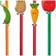 dekoracja napojow na dzien wiosny do przedszkoia slomki papierowe warzywa 6 szt