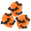 dekoracja nietoperze z oczami na balonach czarno pomaranczowa 3 szt