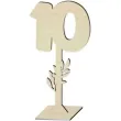 dekoracja numer na stol 10 drewno 24 cm