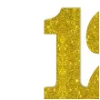dekoracja numer na stol 12 zloty brokat 19 cm