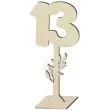 dekoracja numer na stol 13 drewno 24 cm