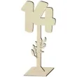 dekoracja numer na stol 14 drewno 24 cm