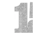 dekoracja numer na stol 15 srebrny brokat 19 cm