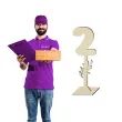 dekoracja numer na stol 2 drewno 24 cm