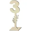 dekoracja numer na stol 3 drewno 24 cm