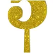 dekoracja numer na stol 5 zloty brokat 19 cm