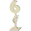 dekoracja numer na stol 6 drewno 24 cm