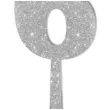 dekoracja numer na stol 6 srebrny brokat 19 cm