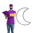 dekoracja obrecz ksiezyc czarna dekorlamp 21 cm
