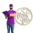 dekoracja obrecz okragla mr i mrs drewniana 40cm
