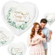 dekoracja prezent na chrzest swiety balon foliowy personalizowany serce z imieniem eukaliptus