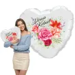 dekoracja prezent na dzien kobiet balon foliowy serce kwiaty bialy 18 hrt
