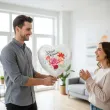 dekoracja prezent na dzien kobiet balon foliowy serce kwiaty bialy 18 hrt