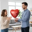 dekoracja prezent na dzien kobiet balon foliowy serce kwiaty czerwony 18 hrt