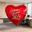 dekoracja prezent na dzien kobiet balon foliowy serce kwiaty czerwony 18 hrt