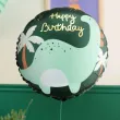 dekoracja prezent na urodziny balon foliowy dinozaur brontozaur happy birthday 18 rnd