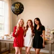 dekoracja prezent na urodziny balon foliowy glamour birthday czarny 18 rnd