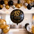 dekoracja prezent na urodziny balon foliowy glamour birthday czarny 18 rnd