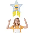 dekoracja prezent na urodziny balon foliowy gwiazda z fredzlami minionki na hel 18