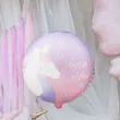 dekoracja prezent na urodziny balon foliowy jednorozec happy birthday rozowy 18 rnd