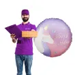 dekoracja prezent na urodziny balon foliowy jednorozec happy birthday rozowy 18 rnd