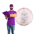 dekoracja prezent na urodziny balon foliowy kotek happy birthday rozowy 18 rnd