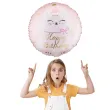 dekoracja prezent na urodziny balon foliowy kotek happy birthday rozowy 18 rnd