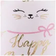 dekoracja prezent na urodziny balon foliowy kotek happy birthday rozowy 18 rnd