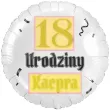 dekoracja prezent na urodziny balon foliowy z imieniem gothic bialy dla fana metalu rocka 18