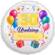 dekoracja prezent na urodziny balon foliowy z imieniem kolorowe balony personalizacja do girland