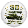 dekoracja prezent na urodziny balon foliowy z imieniem zolnierz czolg personalizacja militaria