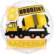 dekoracja prezent na urodziny dla chlopca balon foliowy budowa betoniarka personalizacja 18
