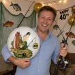 dekoracja prezent na urodziny dla wedkarza balon foliowy zlota rybka imie rybak bialy 18
