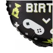 dekoracja prezent na urodziny gracza balon foliowy gaming happy birthday czarny 18 rnd