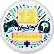 dekoracja prezent na urodziny gracza balon foliowy z imieniem gaming pad personalizacja