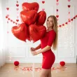 dekoracja prezent na walentynki balon foliowy serce czerwone partydeco 18 hrt