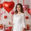 dekoracja prezent na walentynki balon foliowy serce czerwone partydeco 18 hrt