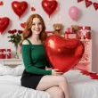 dekoracja prezent na walentynki dzien kobiet balon foliowy xl serce czerwone 24 hrt